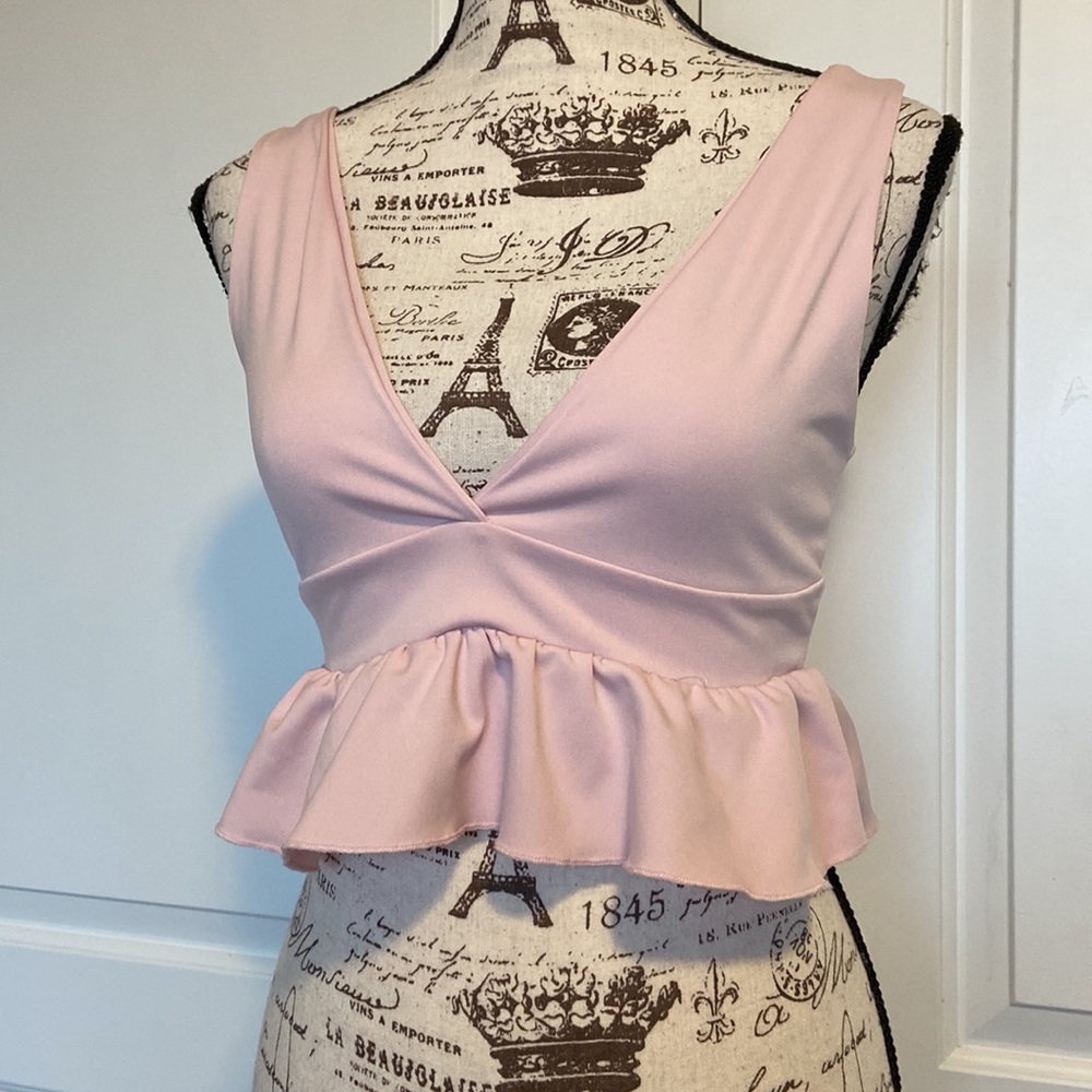 VESTIDOS RUFFLE HEM CROP TOP - Picture 3 of 5